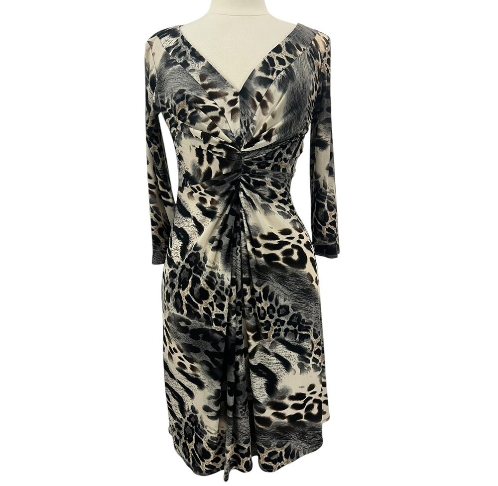 MADISON 3/4 Sleeve Animal Print Dress SZ 4